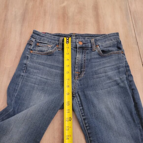 7 For All Mankind Gwenevere Cropped Jeans Stretch Blue Women’s Size 29 - Picture 7 of 11